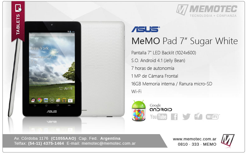 Memo pad 7 blanca